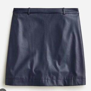J. Crew Navy Leather Pencil Skirt